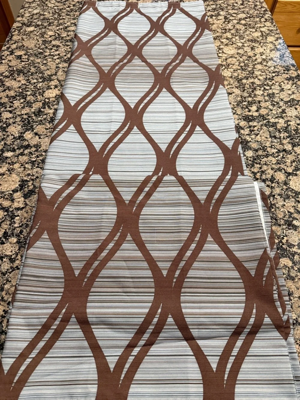 Blue and Brown Geometric Lattice shower curtain 72x72